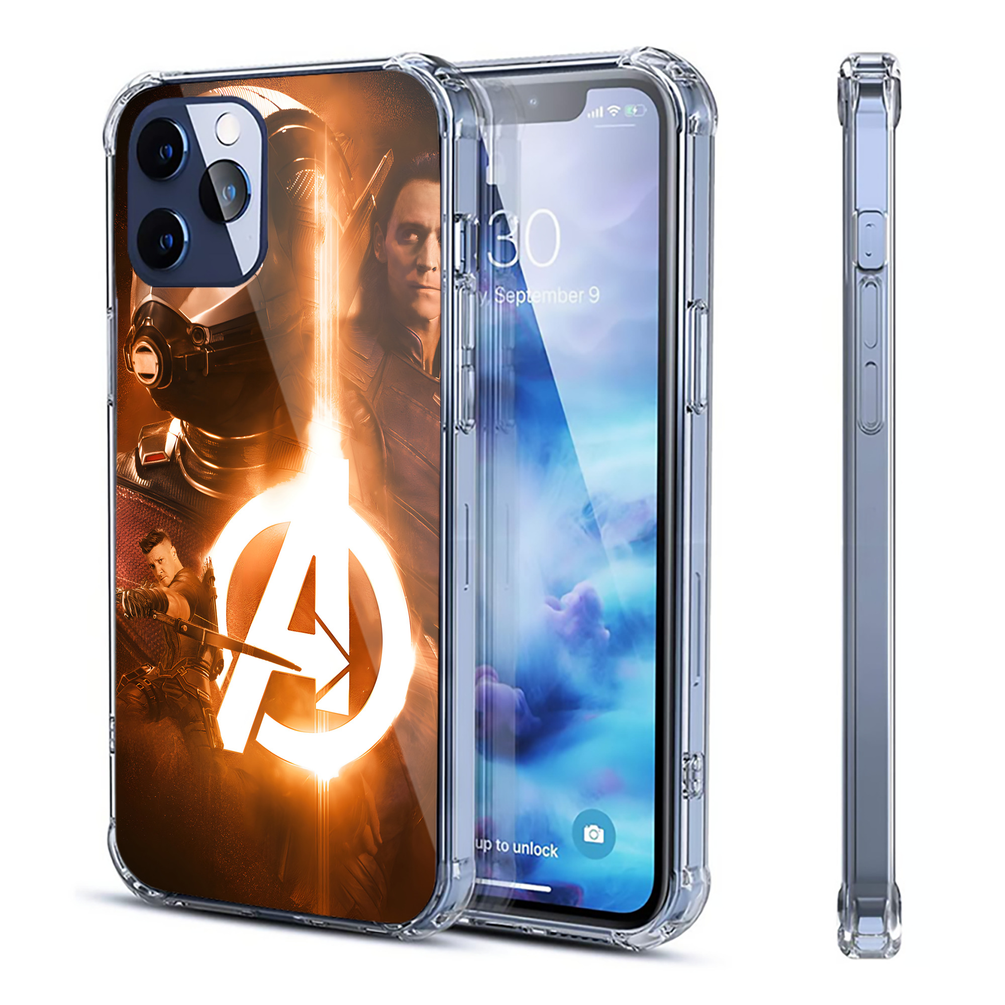 （画像用） アベンジャーズ The Avengers 【iPhone 12シリーズ対応】透明スマホケース（クリアソフトケース）